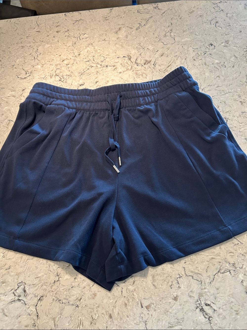 BCBG Navy Blue Drawstring Athletic Shorts